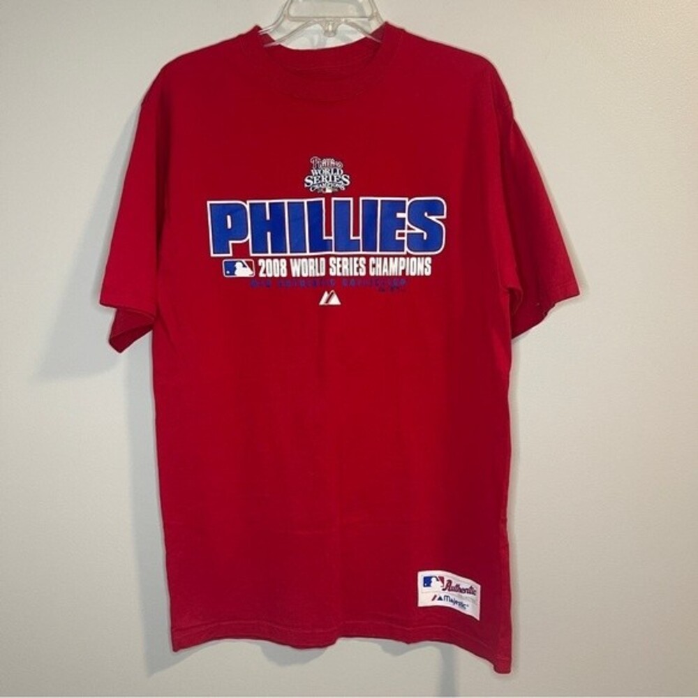 PHILLIES MLB Majestic Red World Series 2008 Tshirt